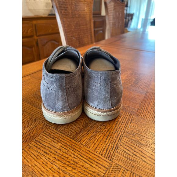Prada suede Brogues Oxford lace up shoes gray size 10.5 - Picture 4 of 10